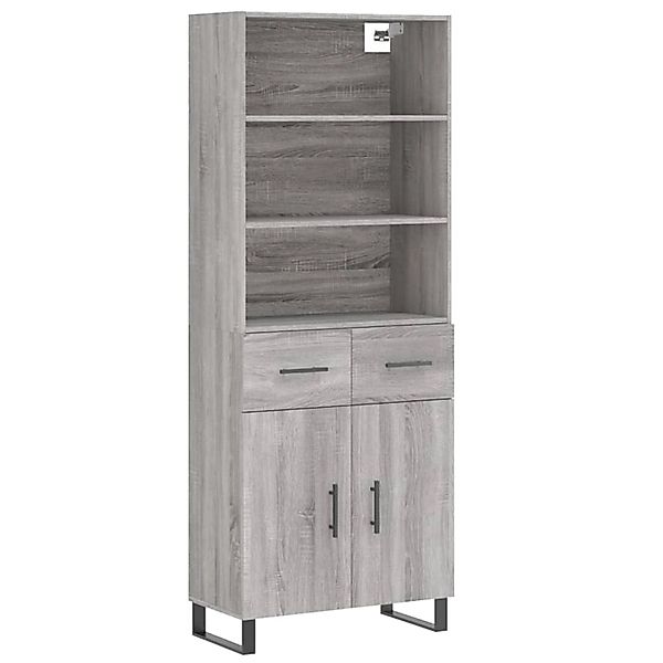 vidaXL Highboard Grau Sonoma 69,5x34x180 cm Holzwerkstoff 3200543 günstig online kaufen