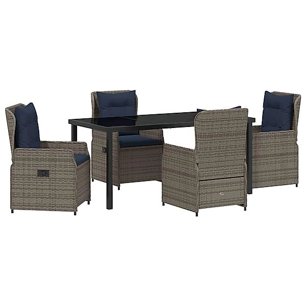 vidaXL Garten Essgruppe 5-Tlg Grau Poly Rattan 3381033 günstig online kaufen