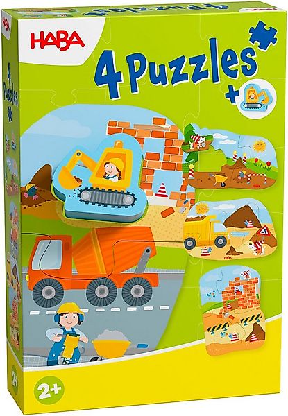 Haba Puzzle 4 erste Puzzles Baustelle, 14 Puzzleteile günstig online kaufen