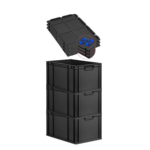 PROREGAL SuperSparSet 3x Eurobox Nextgen Grip Mit Auflagedeckel Und Blauen günstig online kaufen