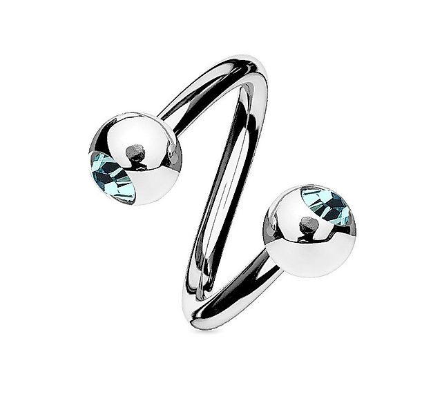 viva-adorno Piercing-Set Lippenpiercing Spirale Twist Labret Zirkonia Ohrpi günstig online kaufen