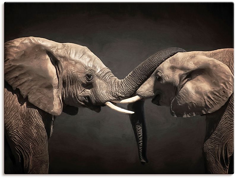 Artland Wandbild »Zwei Elefanten« Wildtiere 1 Stk. tlg. als Leinwandbild, P günstig online kaufen