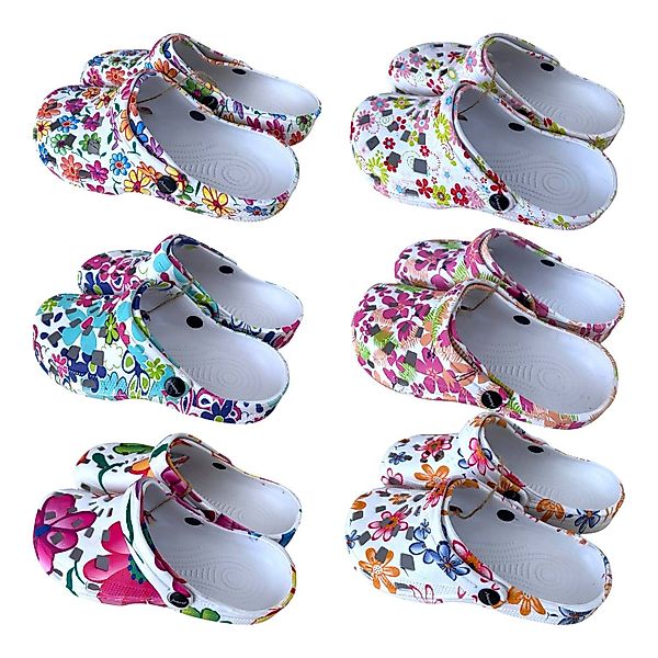 VewoTex Damen Clogs Blumen » günstige günstig online kaufen