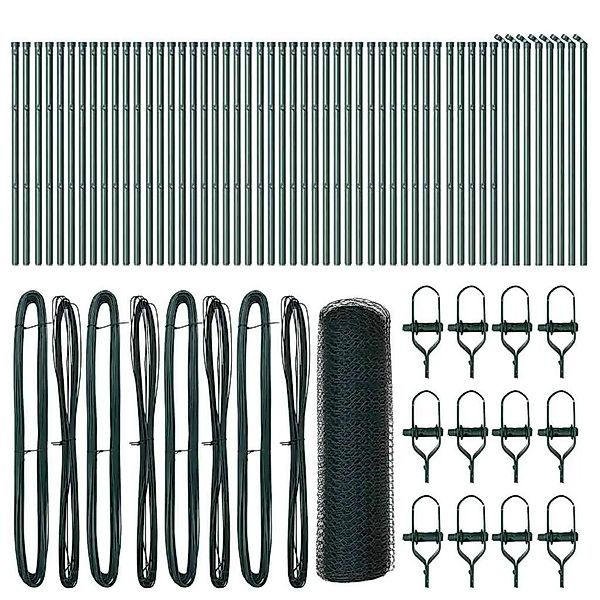 vidaXL Zaunpfosten Grün 100 x 0,8 m 13 mm Maschenweite Stahl und PVC 335274 günstig online kaufen