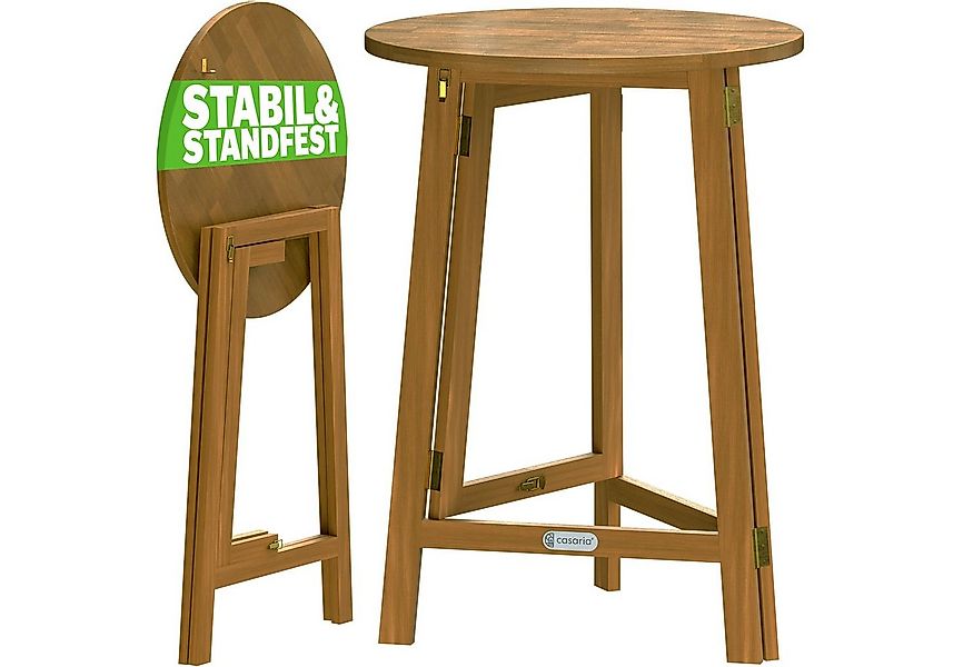 Casaria Stehtisch Akazie (1-St), Hartholz Klappbar 110cm Hoch Ø80 cm Rund R günstig online kaufen