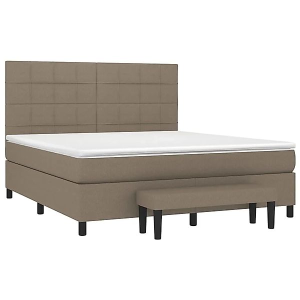 vidaXL Boxspringbett mit Matratze Taupe 160x200 cm Stoff 3136609 günstig online kaufen