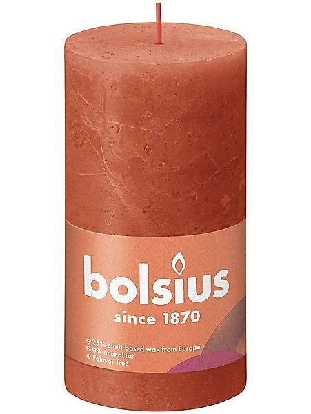 Bolsius Stumpenkerze Bolsius Rustik Stumpenkerze herbstliches orange günstig online kaufen
