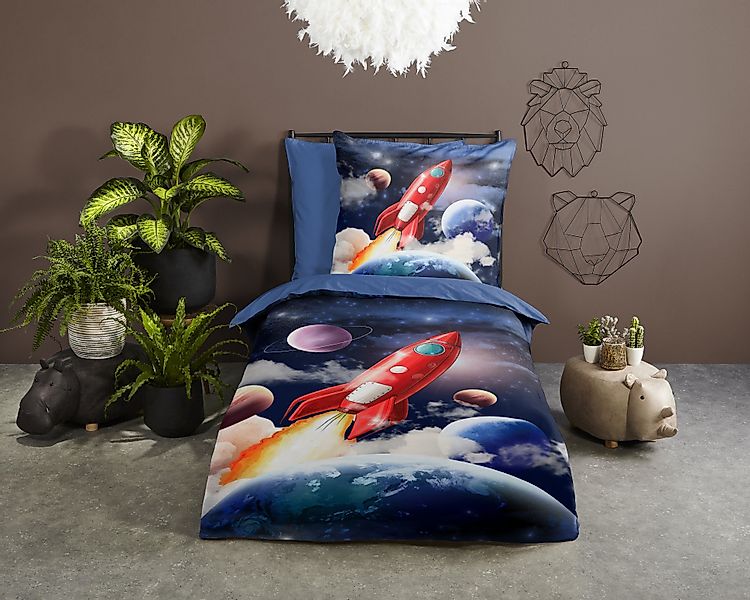 PURE luxury collection Kinderbettwäsche "Rocket" 2 Stk. tlg. Mikrofaser, 13 günstig online kaufen