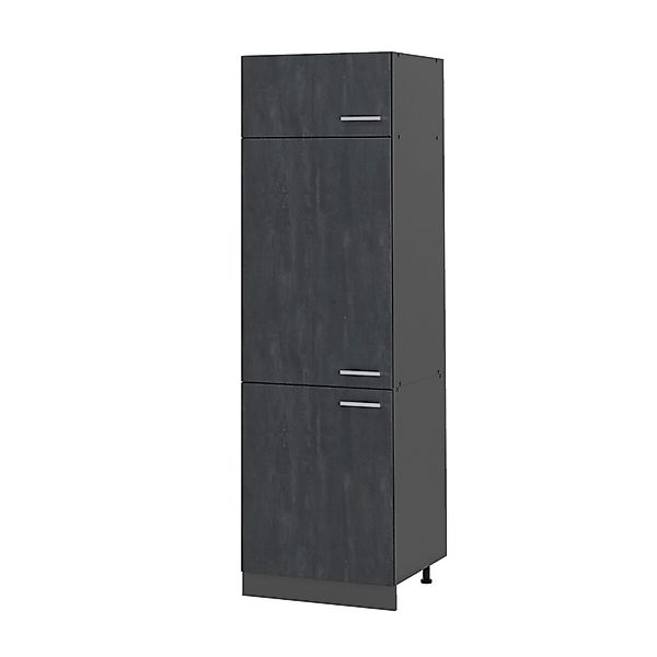 Vicco Kühlumbauschrank R-Line, Schwarz Beton/Anthrazit, 60 günstig online kaufen