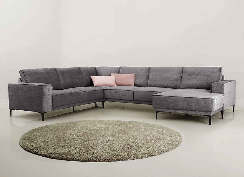 PLACES OF STYLE Wohnlandschaft "XXL Sofa Oland, Struktur, Flachgewebe, Luxu günstig online kaufen