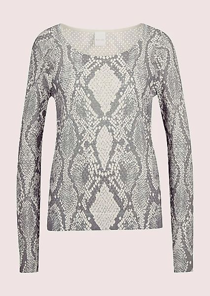 MADELEINE Longpullover "Pullover Ajour-Pullover mit Unikat-Print" günstig online kaufen