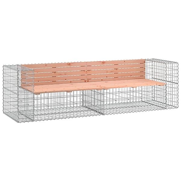 VidaXL Gartenbank aus Gabionen 244x71x65,5 cm Massivholz Douglasie günstig online kaufen