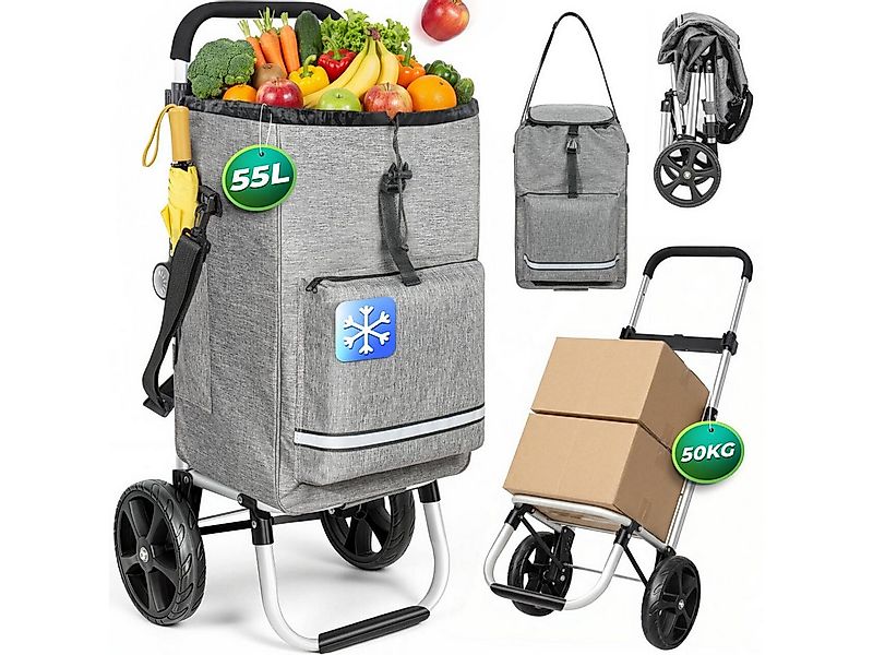 HOMECALL Einkaufstrolley klappbar Einkaufswagen 3 in 1 Shopping Trolley Mit günstig online kaufen