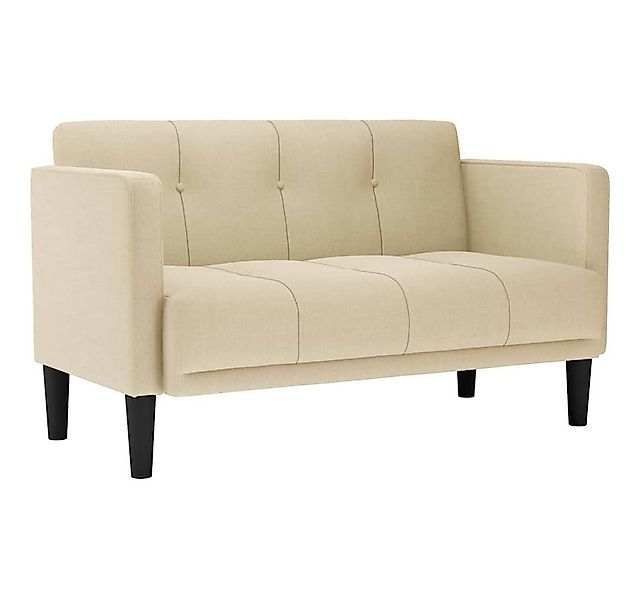 vidaXL Sofa Zweisitzer-Sofa Creme 111 cm Stoff, 1 Teile günstig online kaufen