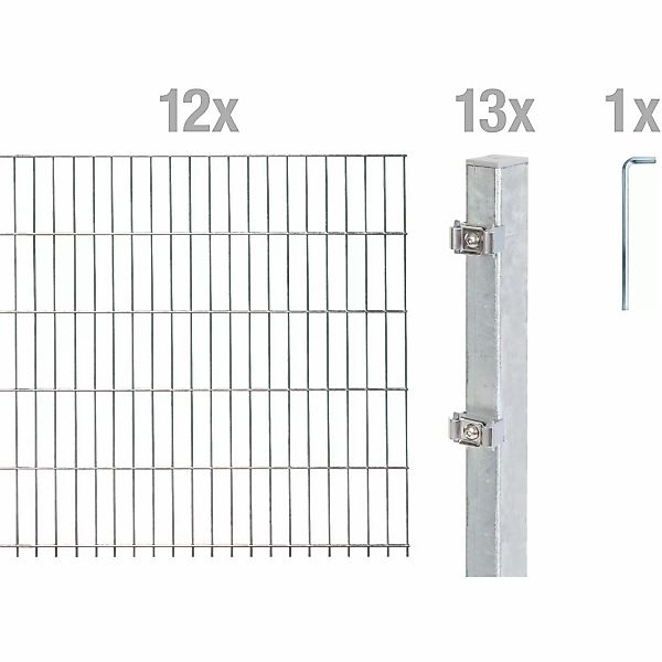 Alberts Doppelstabmattenzaun Grundset, (Set), Höhe: 80-160 günstig online kaufen