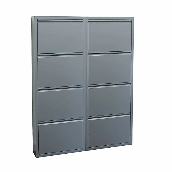 ebuy24 Pisa Schuhschrank mit 8 Klappen in Metall Grau günstig online kaufen