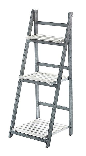 Kobolo Regal Stufenregal WHITE-GREY aus Paulownia-Holz günstig online kaufen