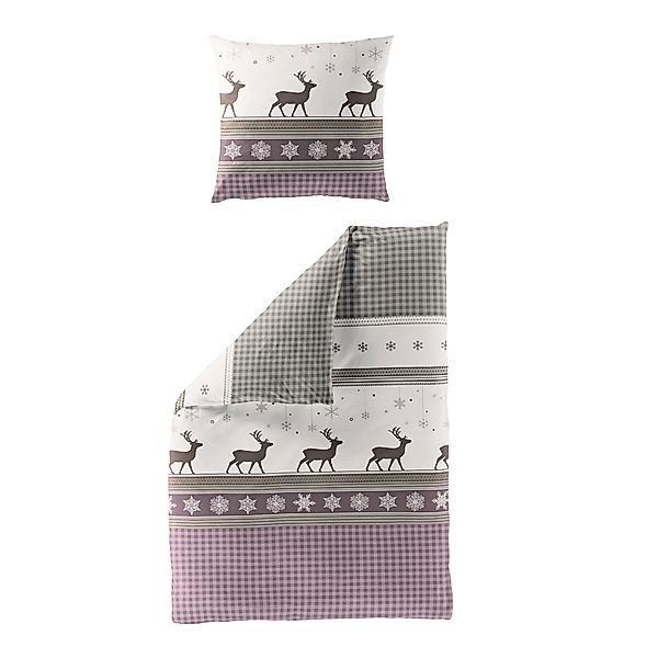 Bettwäsche Bierbaum Biber 4036-60 Hirsch Kristalle Beere 135x200 günstig online kaufen