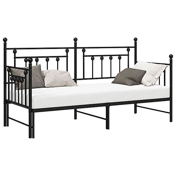 vidaXL Bett Betten und Bettrahmen Schwarz Metall 75 x 190 cm (1-tlg) günstig online kaufen