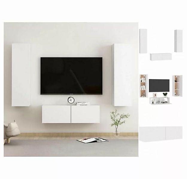 vidaXL TV-Schrank 3-tlg TV-Schrank-Set Weiß Spanplatte günstig online kaufen