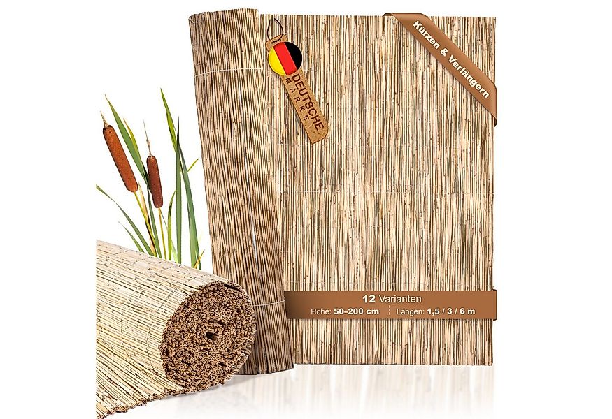 BooGardi Sichtschutzzaunmatten Schilfrohrmatte natur, (1-St., Sichtschutzma günstig online kaufen