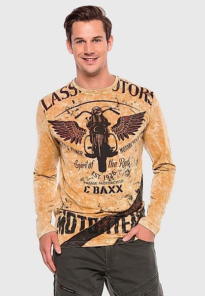 Cipo & Baxx T-Shirt Langarmshirt mit modischem Print günstig online kaufen