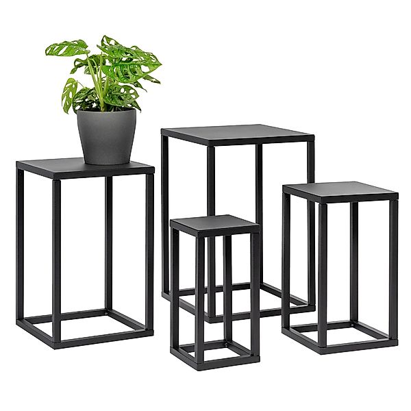 bremermann Blumenhocker 4er-Set, Metall-Blumenständer, Blumensäule schwarz günstig online kaufen
