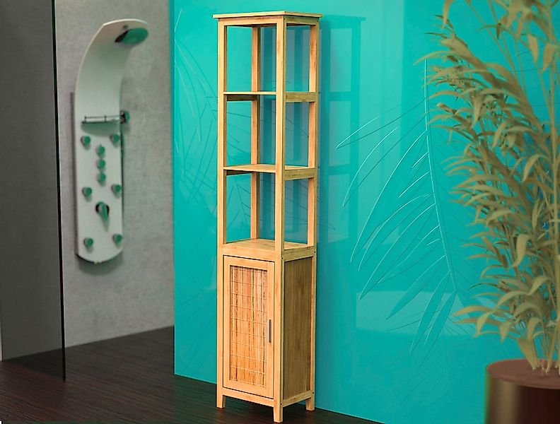 Eisl Hochschrank Bambus massives Bambus, Unikat, pflegeleicht,3 Böden günstig online kaufen