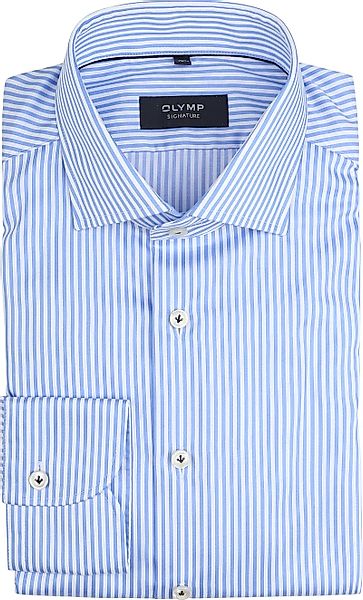 OLYMP Signature Hemd Streifen Hellblau - Größe 45 günstig online kaufen