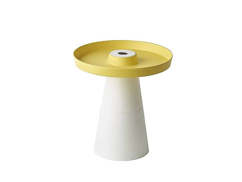 Capata Beistelltisch Tablett gelb, Fuß weiß/weiß günstig online kaufen