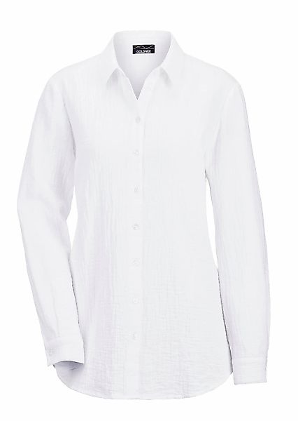 GOLDNER Hemdbluse "Kurzgröße Verlängerte Langarm Musselin-Bluse" überaus ha günstig online kaufen
