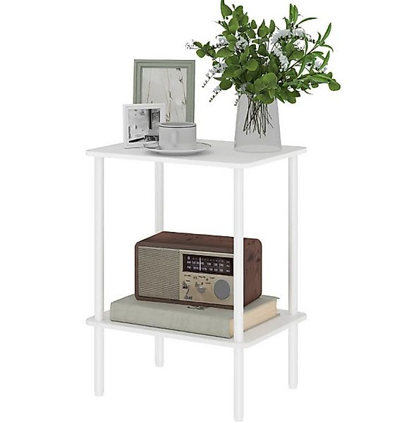 XDeer Beistelltisch 2-stufiger Beistelltisch mit Aufbewahrungsfach und, Met günstig online kaufen