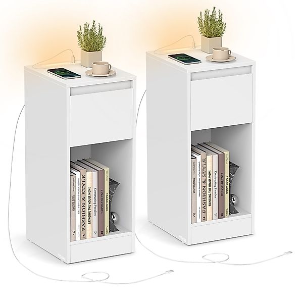 VASAGLE Nachttisch (2-St), schmal Beistelltisch, Nachtschrank günstig online kaufen