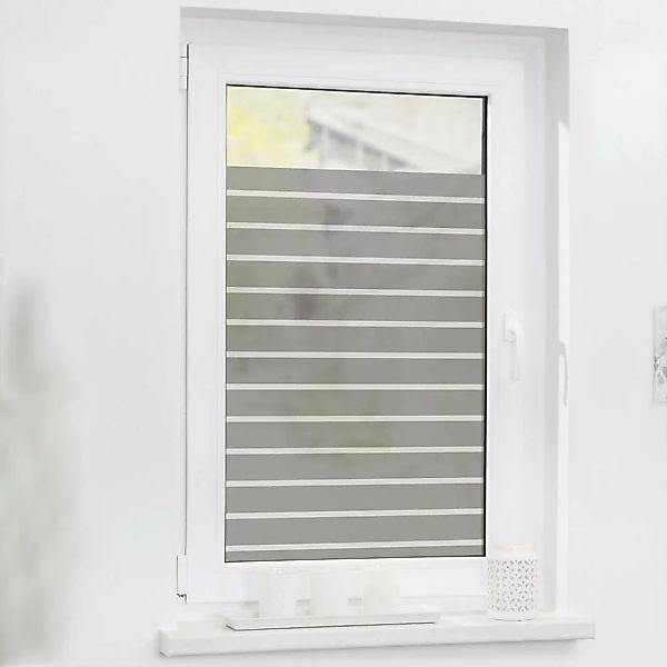 LICHTBLICK Fensterfolie Streifen grau weiß B/L: ca. 50x100 cm günstig online kaufen