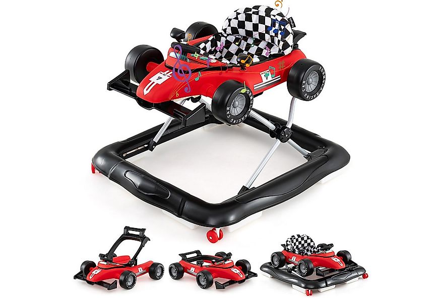 COSTWAY Lauflernhilfe, 4 in 1 Lauflernwagen mit Lenkrad & Spieluhr günstig online kaufen