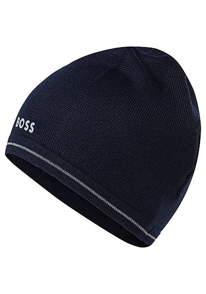 BOSS GREEN Strickmütze Arveso Beanie mit reflektierendem Label-Schriftzug günstig online kaufen