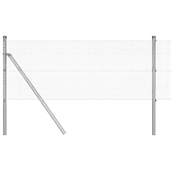 vidaXL Zaunpfosten Silber 50 x 0,5 m 12 x 12 mm Masche Stahl 3351629 günstig online kaufen