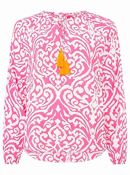 Zwillingsherz Schlupfbluse "Ornamente" Lamgarm, Ornament-Muster, Tasseln, V günstig online kaufen