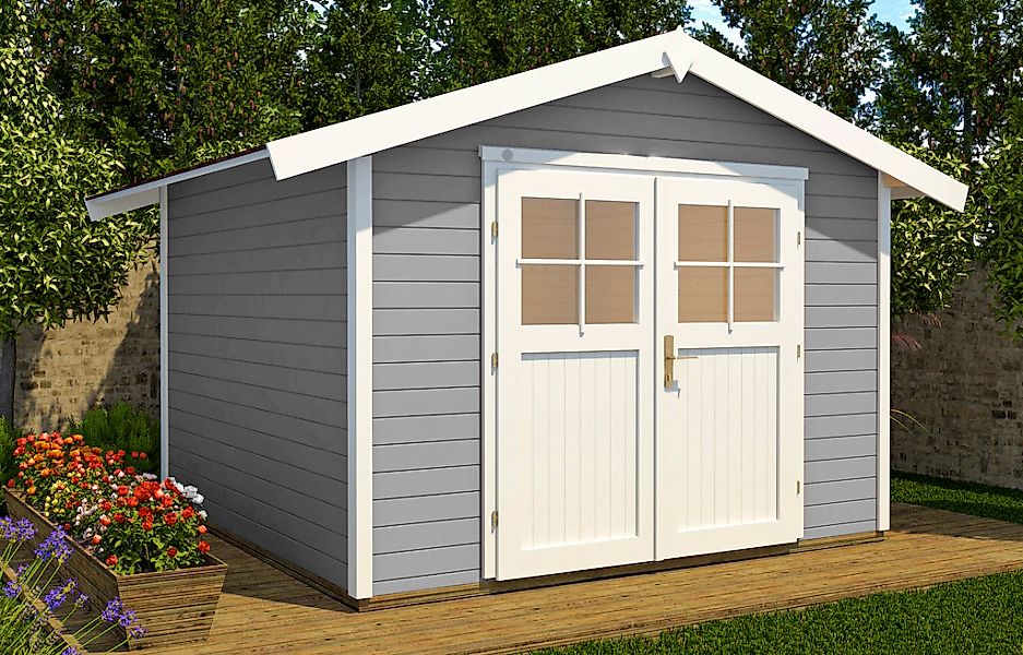 weka Gartenhaus 122 Gr.5 Satteldach Grau 28 mm günstig online kaufen