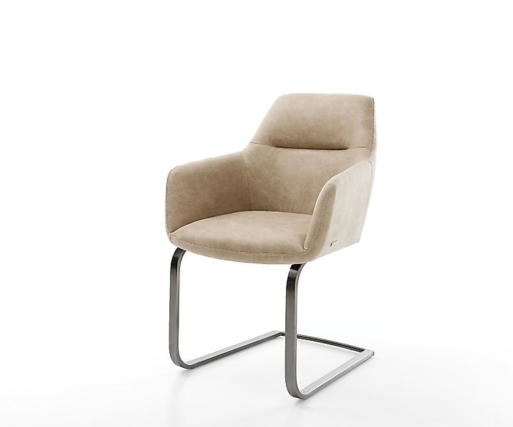 Freischwinger Pejo-Flex Mikrofaser Taupe Vintage Freischwinger flach Graphi günstig online kaufen