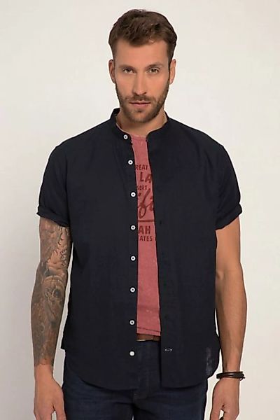 JP1880 Kurzarmhemd Hemd Halbarm Leinenmix Stehkragen Modern Fit günstig online kaufen