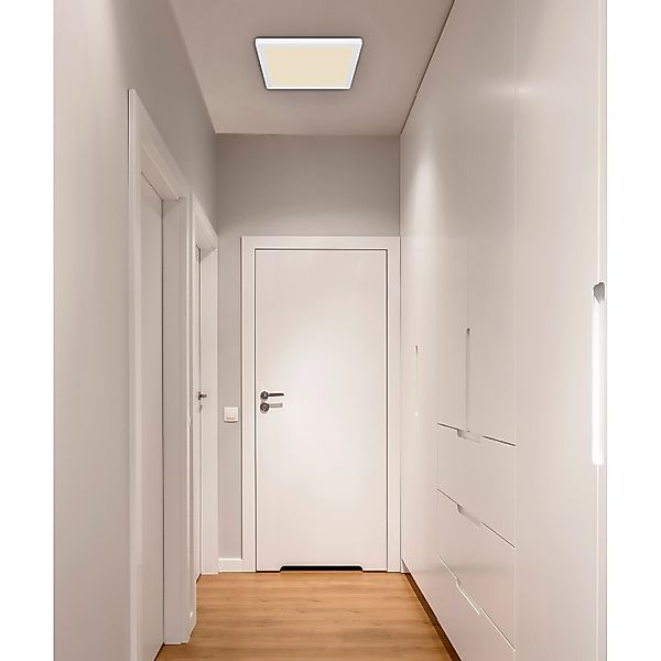 Globo LED-Deckenleuchte Lasse 1-flammig Weiß 291 x 291 x 17 mm günstig online kaufen