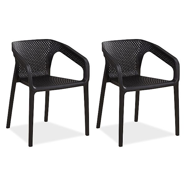 Homestyle4u Gartenstuhl 2er Set in Schwarz 2682 günstig online kaufen