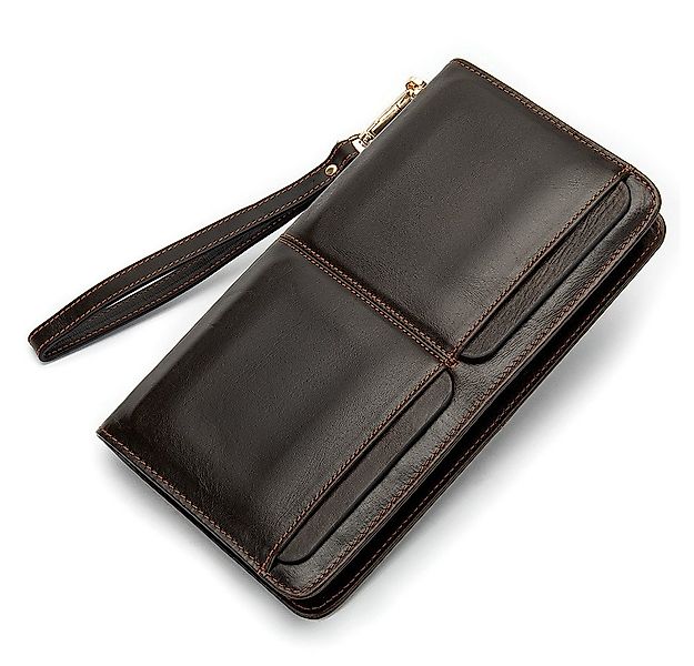 YUBRO-STUDIO Clutch Herren Geldbörse Echtleder Kartenhalter Organizer Große günstig online kaufen