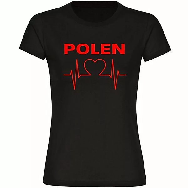 multifanshop T-Shirt Damen Polen - Herzschlag - Frauen günstig online kaufen