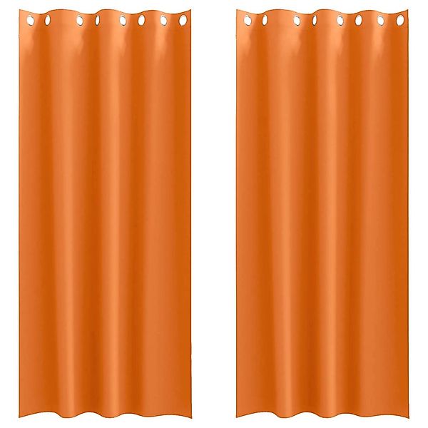vidaXL Verdunkelungs-Vorhänge mit Ringen Helles Orange Polyester 4107400 günstig online kaufen
