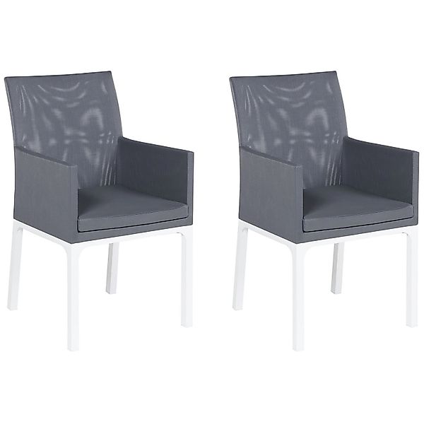 Beliani Gartenstuhl Grau Weiss 62x52x91 günstig online kaufen