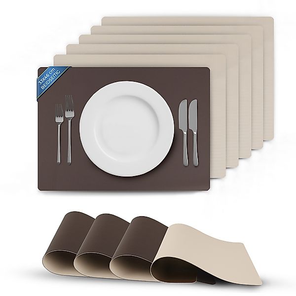 Bestlivings Platzset Kunstleder Uni/Struktur, (6-St), Tischset, günstig online kaufen