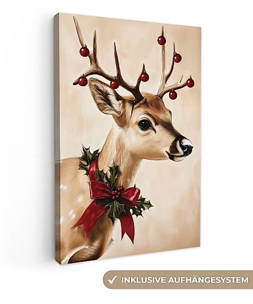 OneMillionCanvasses® Leinwandbild Geweih - Weihnachten - günstig online kaufen
