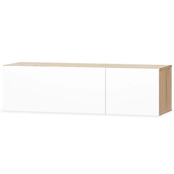vidaXL TV-Schrank Holzwerkstoff 120x40x34 cm Hochglanz-Weiß und Eiche 24487 günstig online kaufen